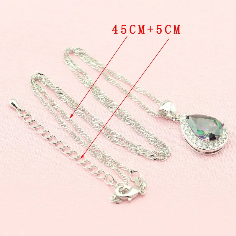 ЭШЛИ Радуга Камень Многоцветный Посеребренная Ювелирные Наборы Для Женщин