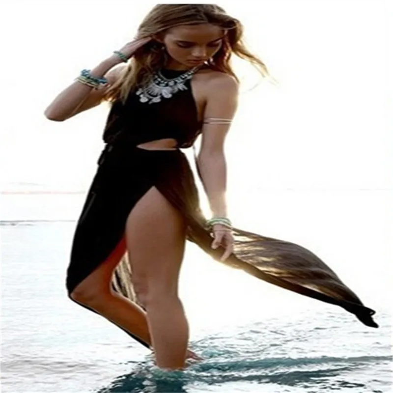 Платье с лямкой на шее в вкус моды пикантные пляжные Юбка ажурная | Тематическая