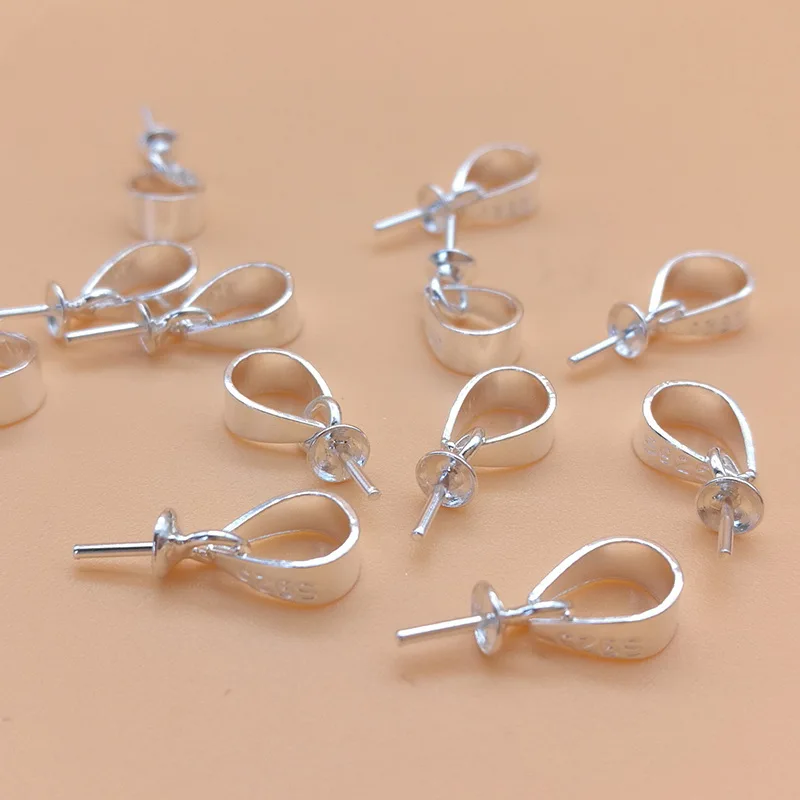 Wholesale 10pcs 925 Sterling Silver Bead Caps Setting Pearl Beads Pendant Findings Accessories For Jewelry Making | Украшения и