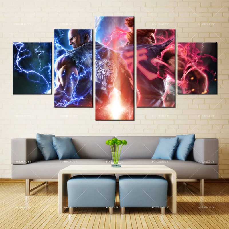 Forbeauty Canvas Painting Wall Art tekken_7_fated_retribution_heihachi_akuma Spray Printing Waterproof Ink Home Decor | Дом и сад