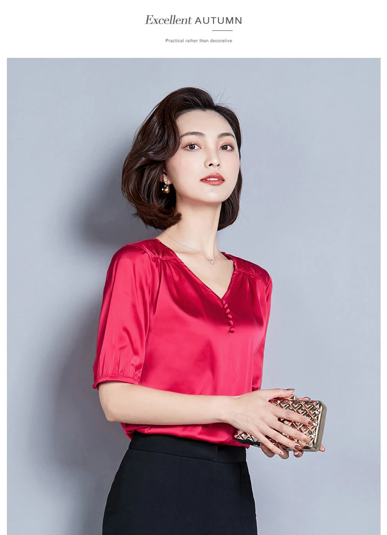 Женские топы и блузки Летняя Повседневная шелковая блузка Harajuku Blusas Feminina топы с круглым вырезом рубашки размера плюс XXL/XXXL женские топы