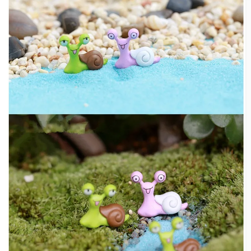 10pieces Funny Big Eyes Snail Ornaments Flowerpot Plants Cute Realistic Micro Landscape Small Home Office Decoration | Дом и сад