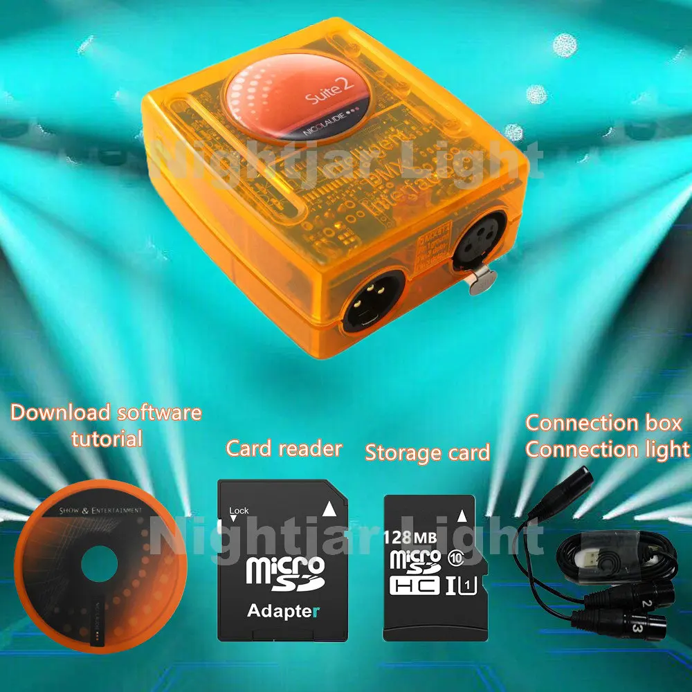 DMX контроллер Sunlite Люкс 2 FC+ USB интерфейс освещения для движущейся головы Светильник Освещение сцены