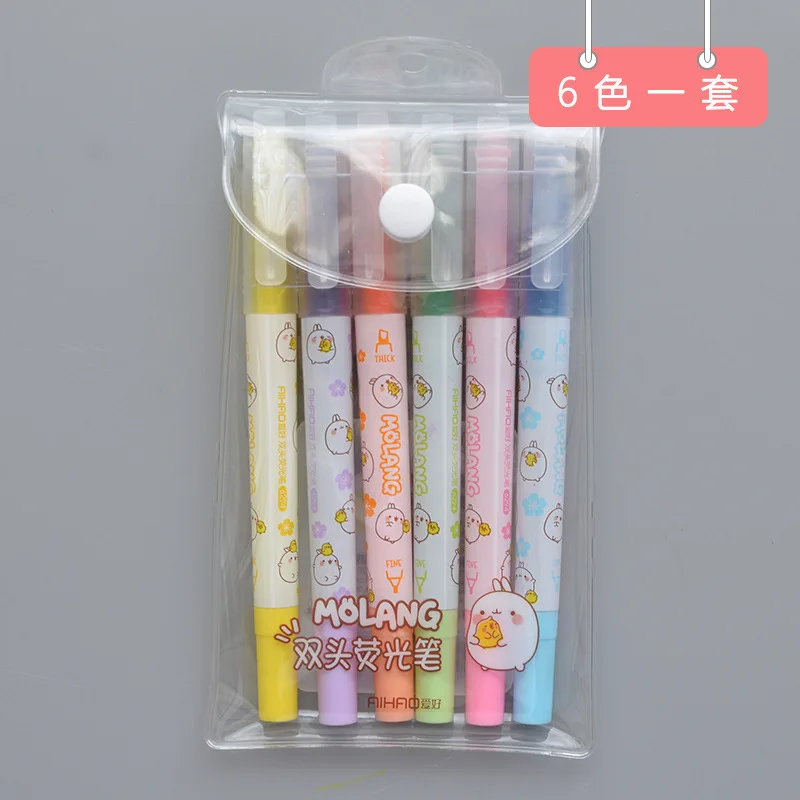 6 шт./компл. маркер для белой доски двойной головкой Творческий жидкости Цвет