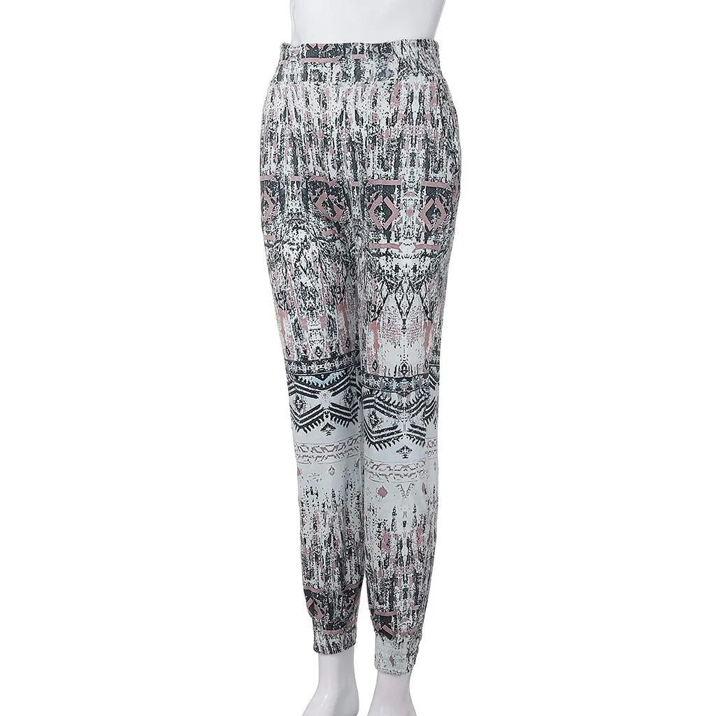 Women high waist loose trousers elastic band casual summer plus size pants Ladies comfortable fashion fitness sports trousers