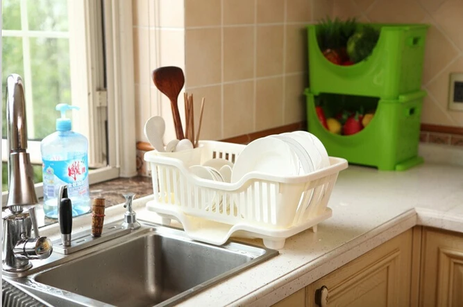 1PC Multi-functional Plastic Non-folding Storage Rack Dish Plate Bowl Drying with Drainer Holder Kitchen JH 0760 | Дом и сад