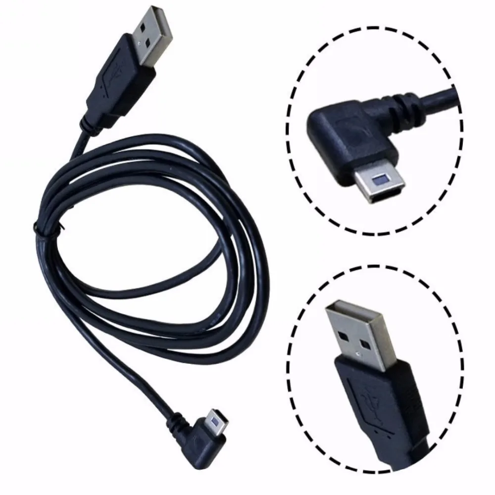 1 шт. черный высококачественный USB 2,0 A штекер для Mini 5 Pin левый Угловой 90 штекер 90 градусов кабель для передачи данных Шнур 1,5 м/5 футов 3 м/10 футов аксессуары