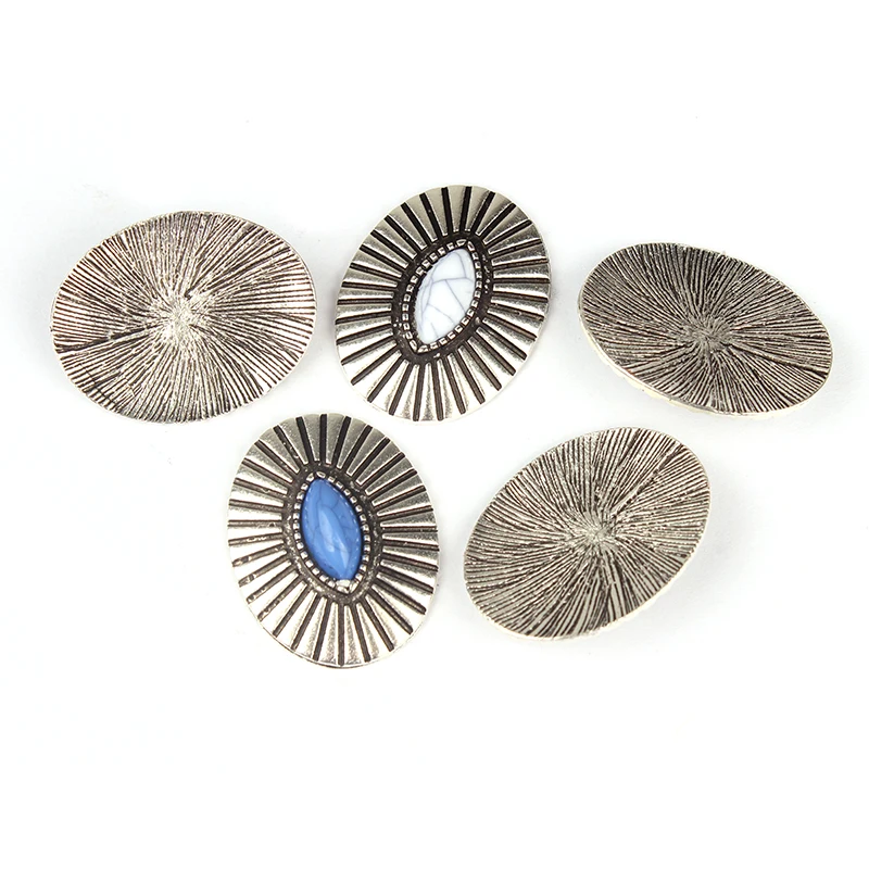 3pcs/lot 33*26MM Retro Zinc Alloy Oval Clothes Decorative Without loop Buttons Charms For DIY Earrins Jewelry Accessories | Украшения и