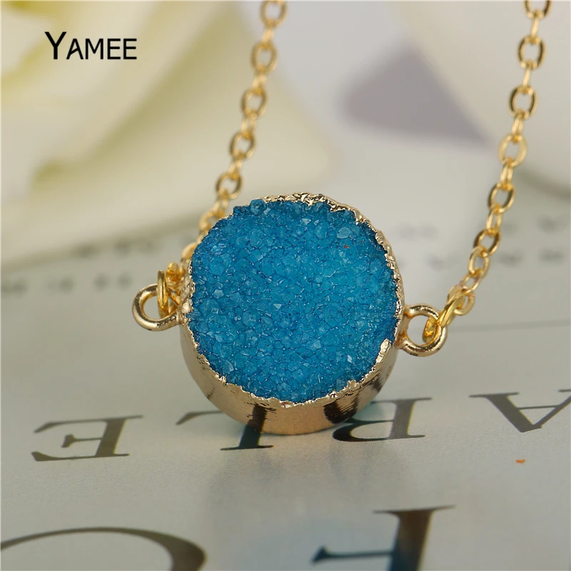 Ожерелье с подвеской из натурального драгоценного камня 11 цветов | Украшения и