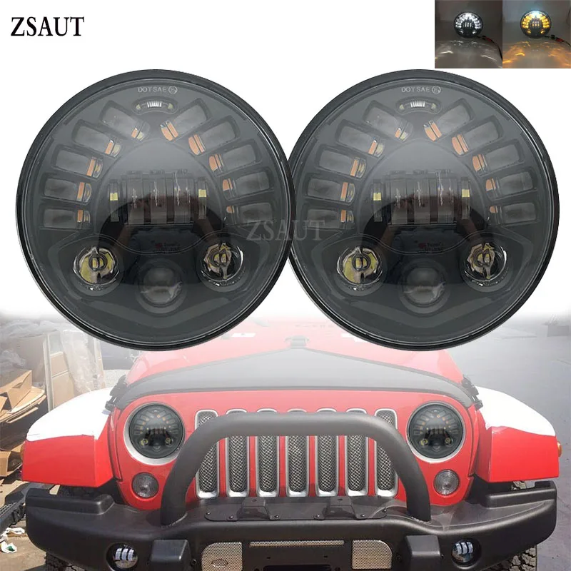Новейшая 7 дюймов 70 Вт круглая фара с DRL поворотными сигналами для Jeep Wrangler Hummer 1