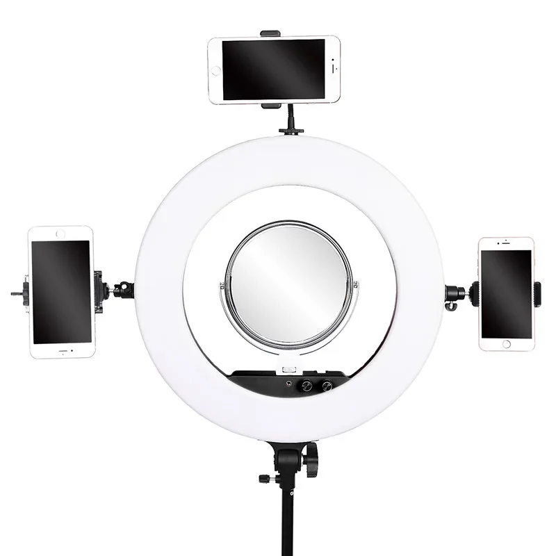 Fosoto FT-R480 фотографический светильник ing 3200-5800K кольцевая лампа 480 светодиодный кольцевой светильник штатив подставка зеркало для камеры телефона фотостудии