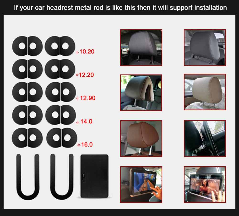 

YAZH Car Android CD DVD Headrest Player With 10.1" IPS 1366*768 TFT-LCD Car Headrest Monitors With WIFI Bluetooth Mirror Link