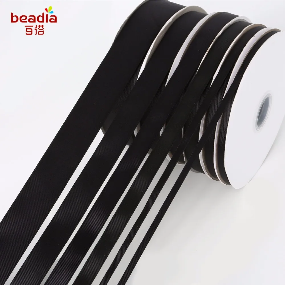 Лента в рубчик черного цвета 100 ярдов/рулон 7 38 мм| |