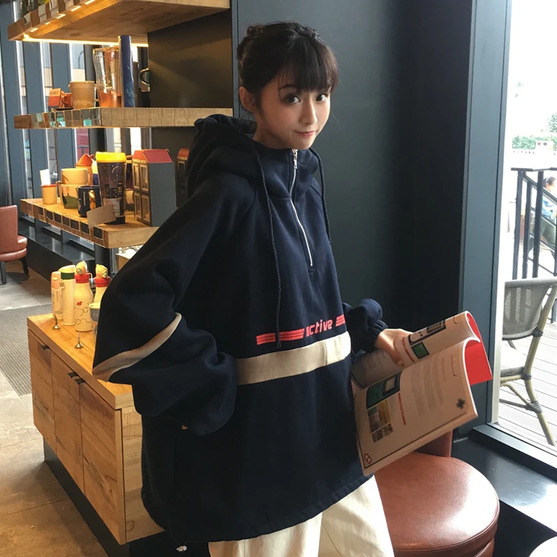 Новинка зимы, Корейская Ulzzang, модная свободная толстовка с капюшоном и надписью ins, веселые топы, Harajuku, Повседневная Женская толстовка