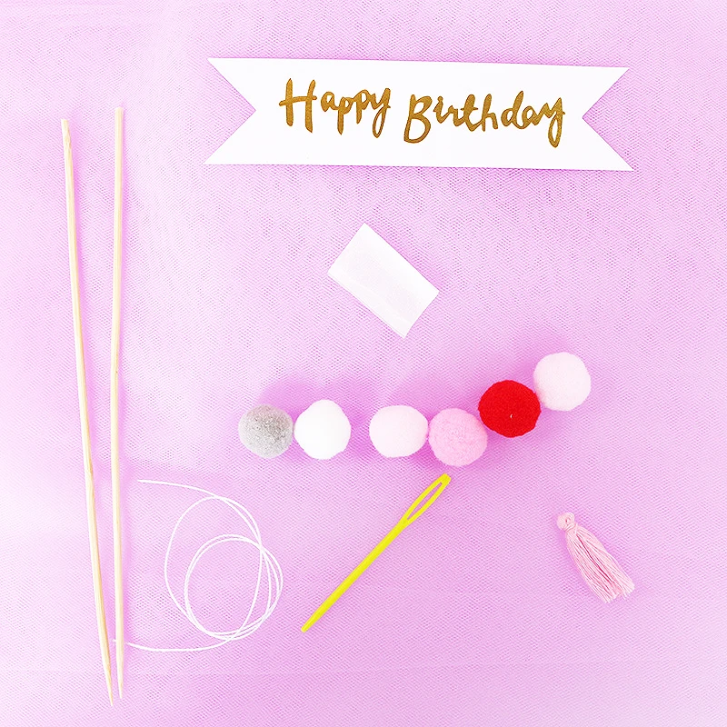 Happybirthday декоративные карты вечерние цветы 1 шт Торт вставки на день рождения для волос мяч выпечки торт синий флаг с мячом