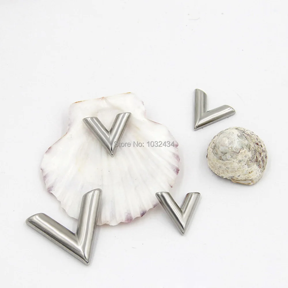 

1000 pcs/lot Stainless Steel V Shape Letters Earrings Bracelet Necklace Pendant Women Jewelry Accessories