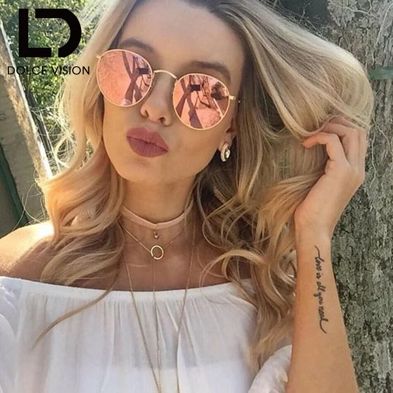 Женские солнцезащитные очки от роскошного бренда dolce&ampvision розовые зеркальные