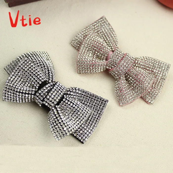 Hand made Хрустальное украшение на обувь с бантиком Стразы Жемчуг Свадебная со