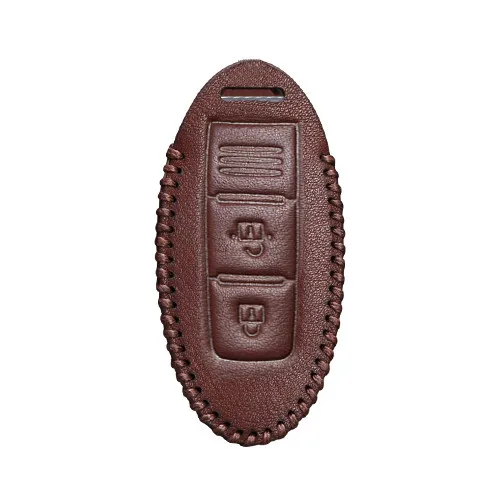 KUKAKEY кожаный чехол для автомобильных ключей, чехол Cove для Infiniti Ex35 Fx35 Fx37 Fx45 Fx50 G25 G35 G37 Jx35 M37 M56 Q40 Q50 Q60 Q70 Qx50 Qx56 Qx60 - Название цвета: 3 Line Brown