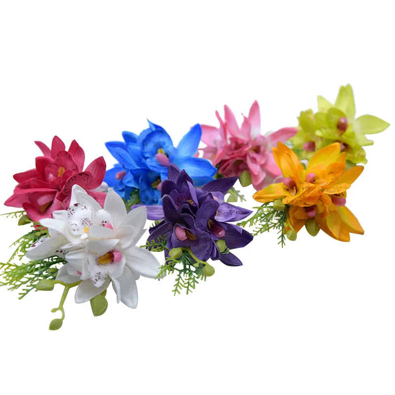 

Bride Bridesmaid Hand Wrist Flower Handmade Wedding Corsages Groom Boutonniere Artificial Rose Flowers Prom Corsage Flower D754