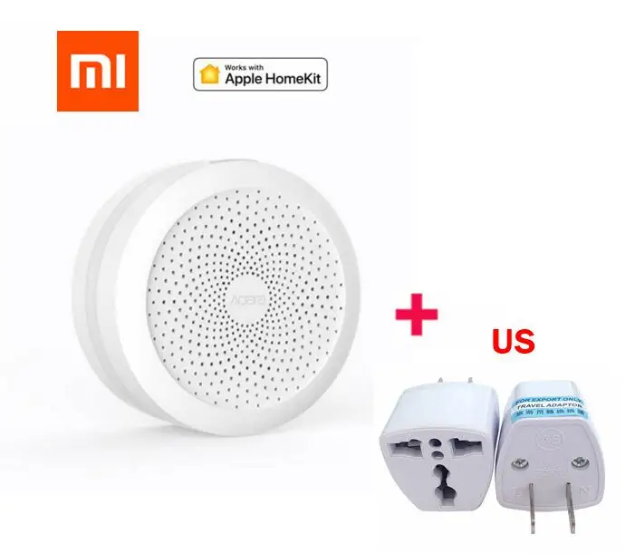 Xiao mi jia Aqara концентратор mi Gateway с RGB светодиодный ночной Светильник Smart work с Apple Homekit mi home App International Edition - Цвет: add US plug