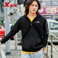 xtep mens sports running jacket autumn new hooded zipper fashion casual knit jacket 881329069224