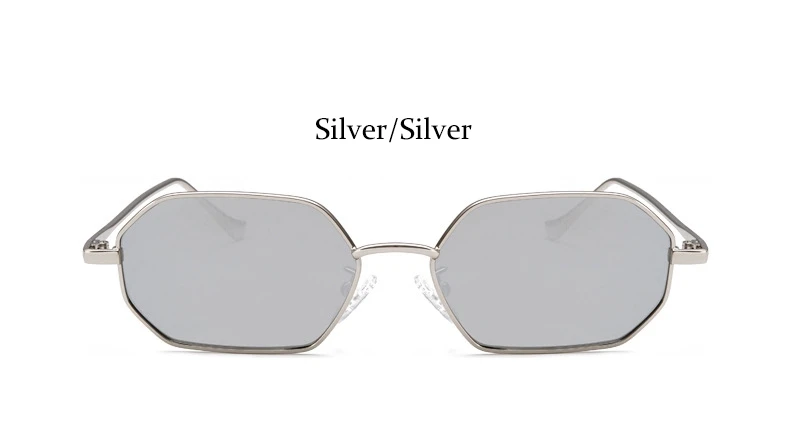 Silver Silver Квадратные женские солнцезащитные очки, модные брендовые женские солнцезащитные очки, Ретро стиль, металлическая оправа, солнцезащитные очки для мужчин, шестигранные, UV400 - Цвет линз: Silver Silver