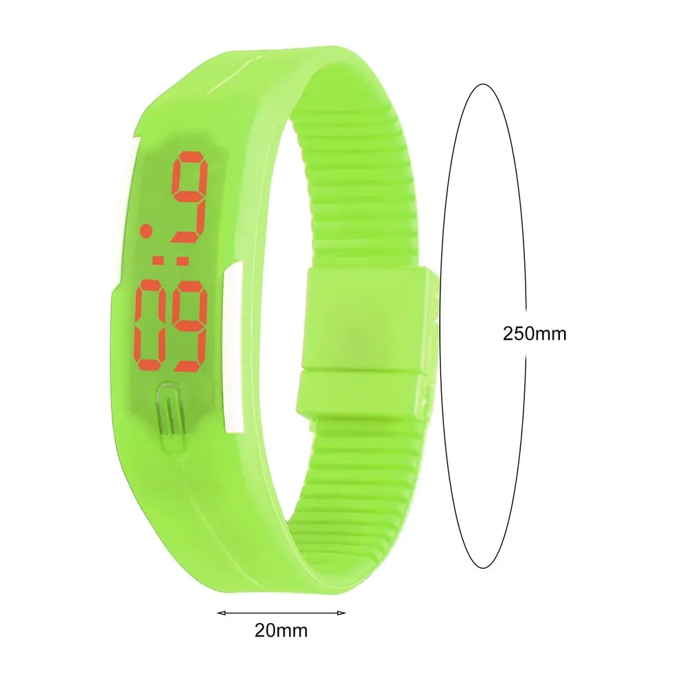 Дети светодиодный Дата Цифровые Спорт на открытом воздухе часы силиконовые