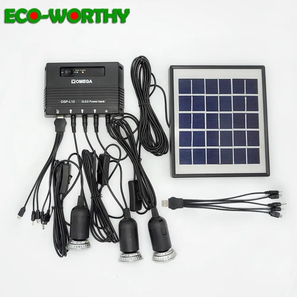 ECOworthy 4W 5V наружная панель солнечной энергии 3 LED лампа зарядное устройство