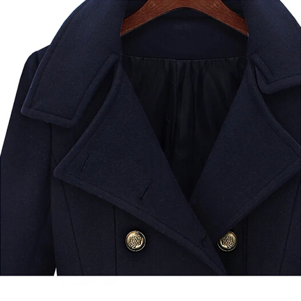 Savabien Long Coats Winter Women Vintage Double Breasted Long Sleeve Lapel Wool Coat Elegant Office Warm Overcoat Female Coats