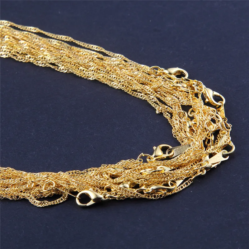 30 комплектов одежды из сплава водная волна цепь ожерелье Женские Ювелирные