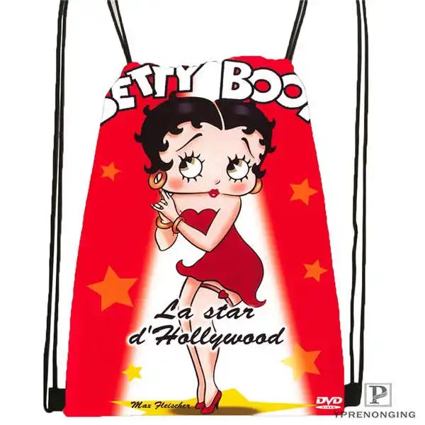 Drawstring Backpack На заказ betty-boop-вариант походная сумка на шнурке милый рюкзак для детей(черная спинка) 31x40 см#20180611-02-79 - Цвет: Drawstring Backpack