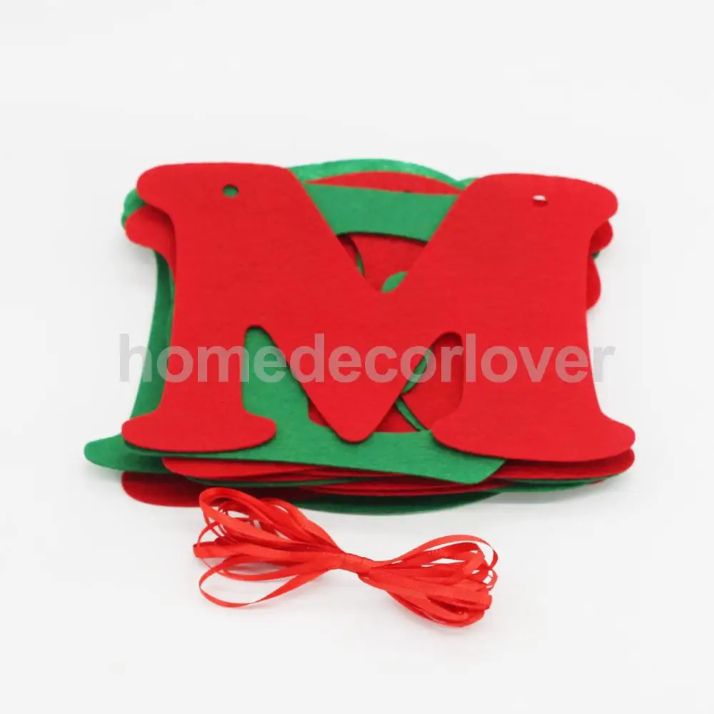 Счастливого Рождества овсянка Висячие буквы знак Войлок карты баннер гирлянда