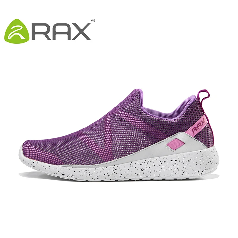 Rax/новые женские легкие кроссовки для бега дышащие, для активного отдыха и спорта, обувь без шнуровки, походные кроссовки, прогулочная обувь - Цвет: purple