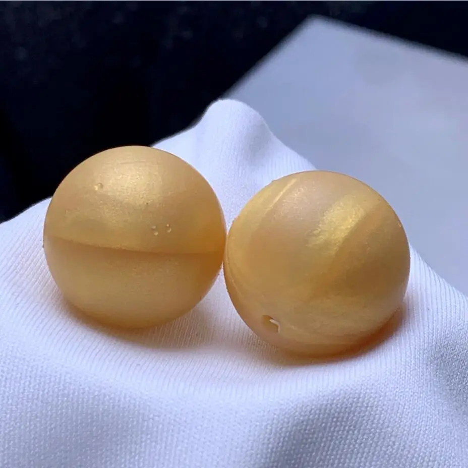 gold Круглый 40 шт. силиконовые бусины россыпью 10 мм детский аксессуар для прорезывания зубов пищевой прорезыватель из дфп бижутерия детский Прорезыватель игрушка соска - Color: gold