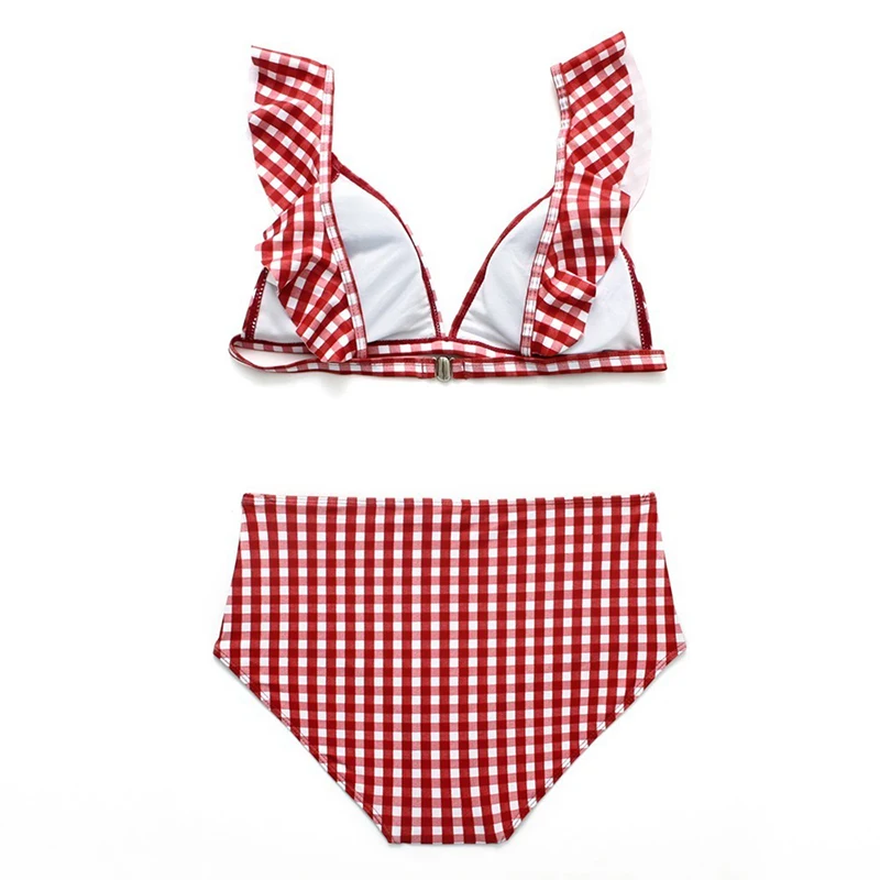 2019 летние Семейные комплекты клетчатый купальник купальники для мамы и дочки