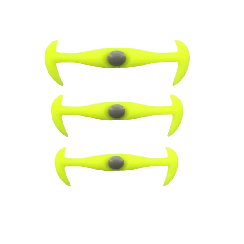 yellow 12 шт./лот, специальные черные круглые креативные шнурки, эластичные силиконовые шнурки для обуви - Цвет: yellow