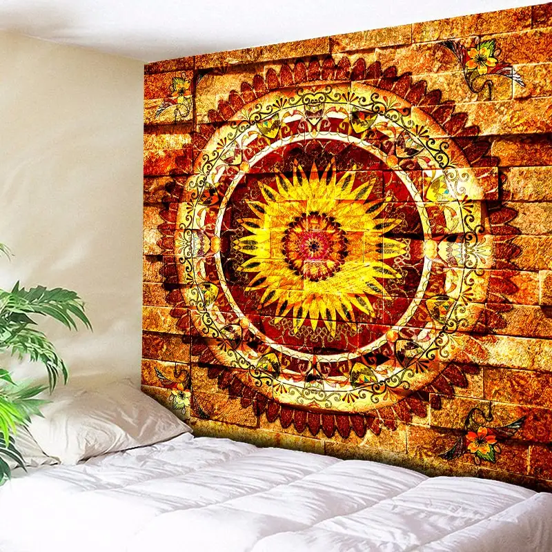 Tapisserie Murale богемная мандала настенный гобелен пляжное полотенце Золотая
