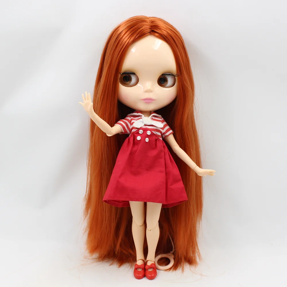 Кукла Blyth шарнирная с прямыми красными и коричневыми волосами 30 см | Игрушки хобби