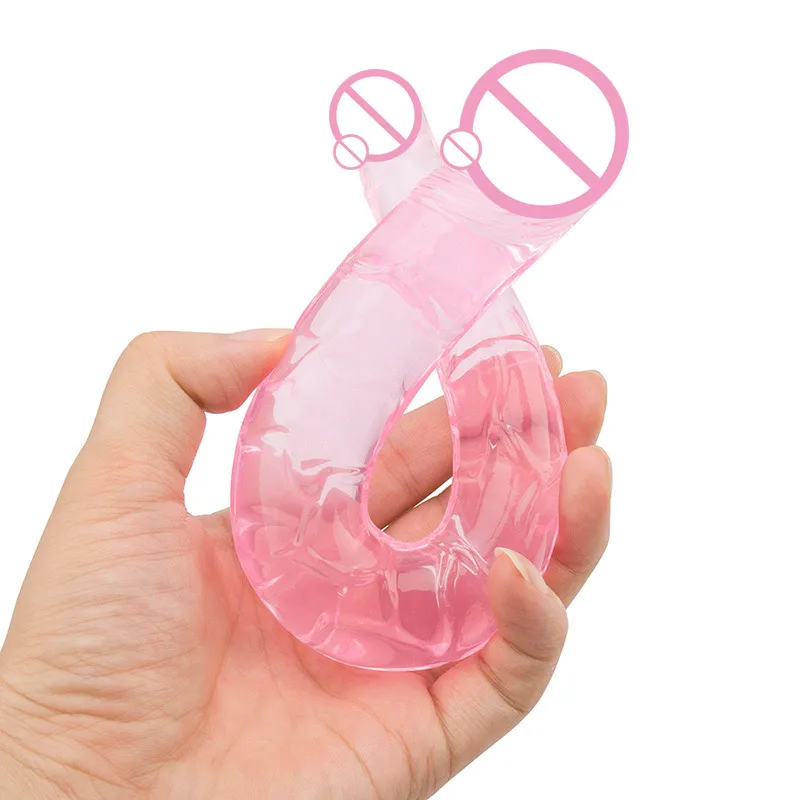 Erotic Jelly Silicone Double Ended Big Dildo Lesbian Vagina GSpot Massage Head Dick Anal Plug Sex Toys For Woman Shop | Красота и