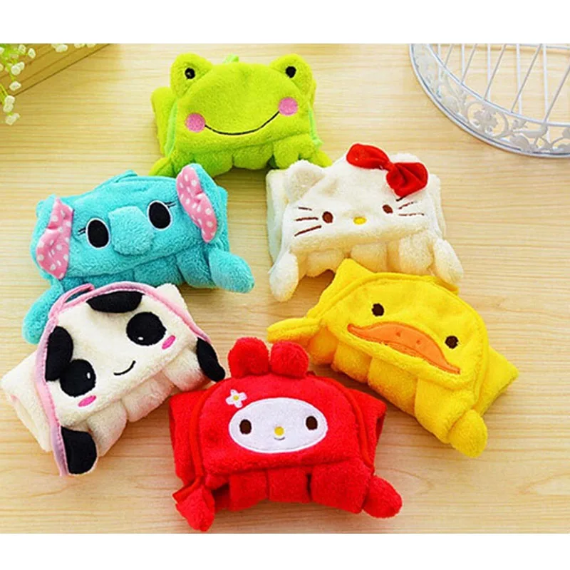 Милое детское мягкое полотенце для рук плюшевое с мультяшным животным пляжное