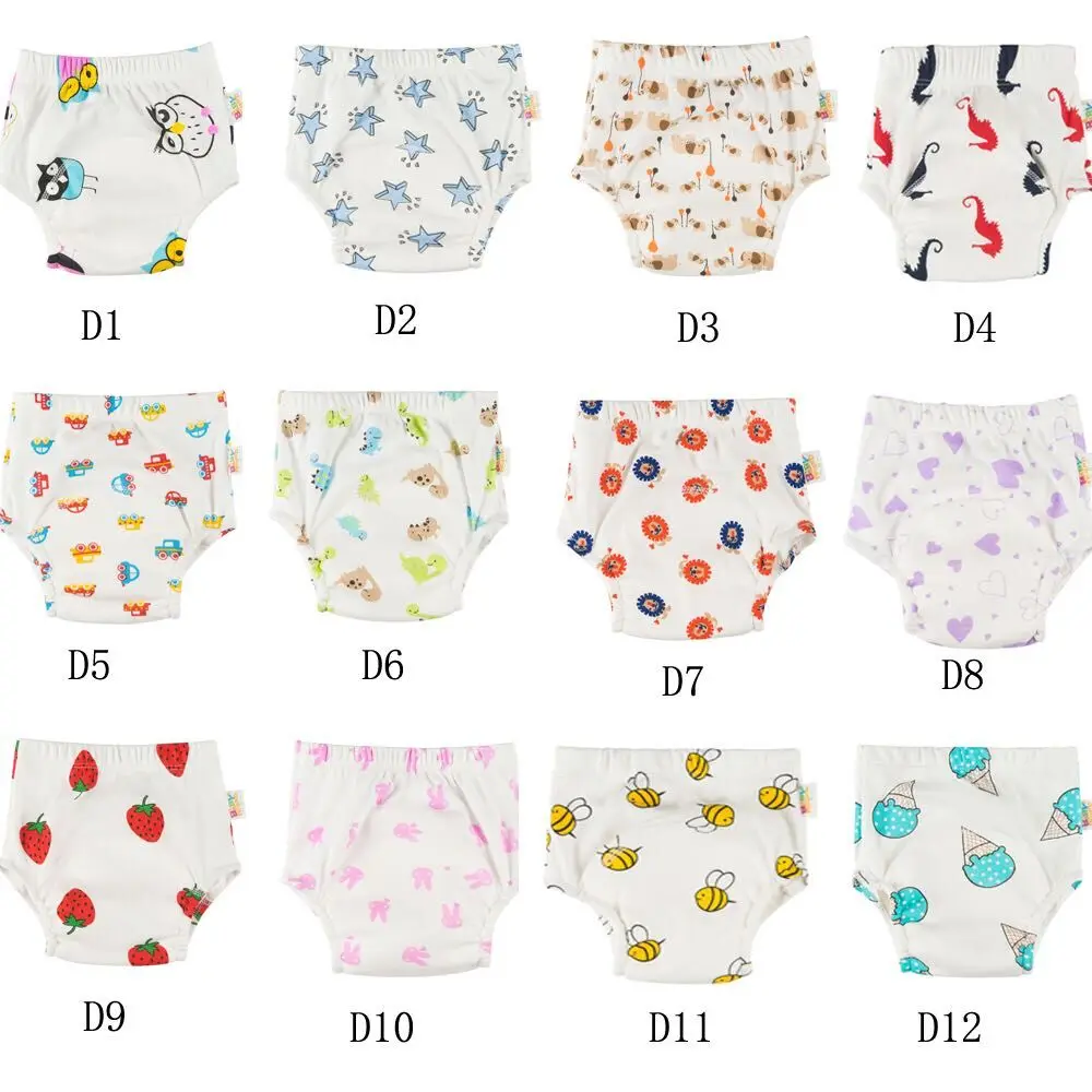 {100pcs A Lot }Newest Cotton Baby Training Pant Reusable and Washable Trainers Comfortable Potty Training Pant Factory Price