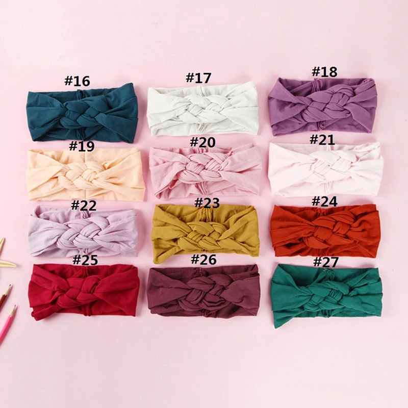 

2020 Baby Headband Cross Top Knot Elastic Hair Bands Soft Solid korean Girls Hairband Hair Accessories Twisted Knotted Headwrap
