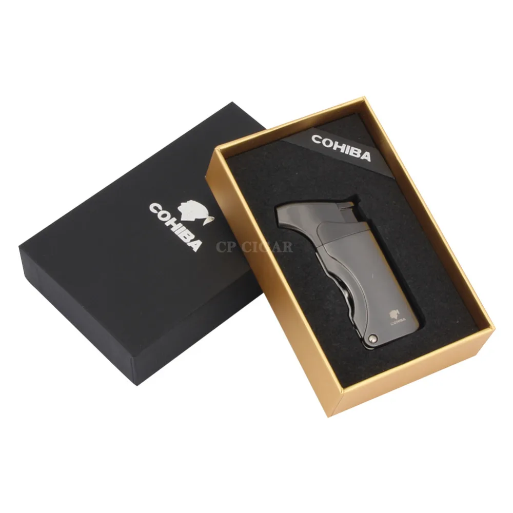 COHIBA портативная сигара зажигалка Металл ветроустойчивый факел струя пламени