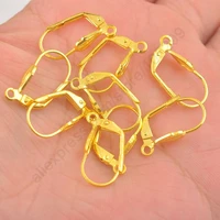 good quality 200pcs yellow gold color flexible hook earrings earwires woman jewelry lever back accessory findings