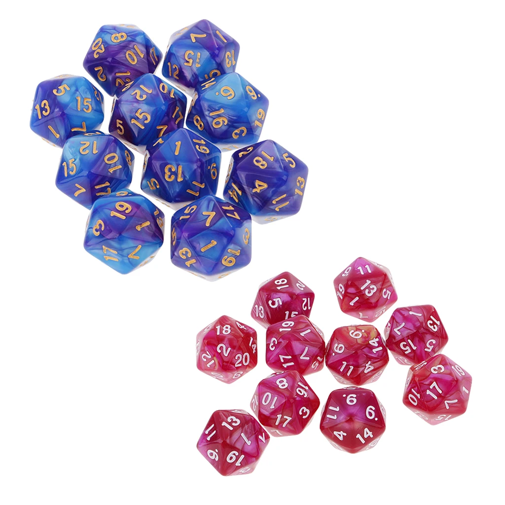 20 шт. сторонних игральных костей D20 многогранные игральные кости для подземей и