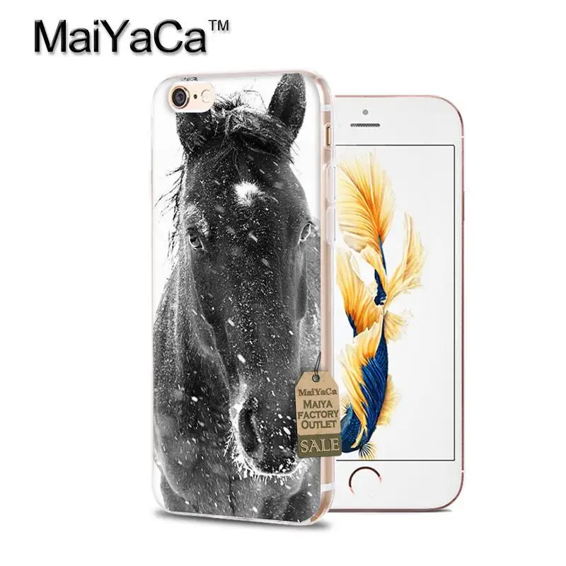 Мягкий прозрачный чехол для телефона MaiYaCa Running horse animal iPhone x xs max xr 5s 6s 7 8plus 11pro max|cover