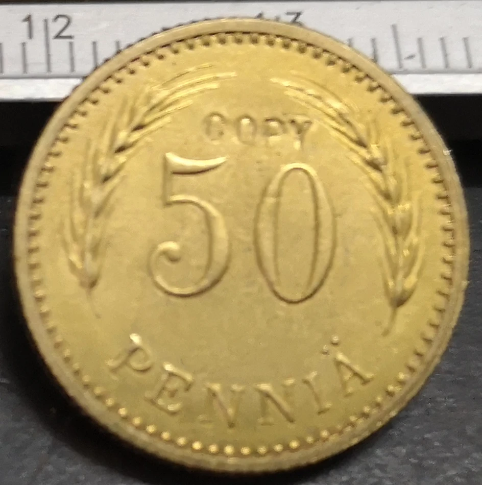 1940 Finland 50 Pennia копия редкой монеты|Безвалютные монеты| |