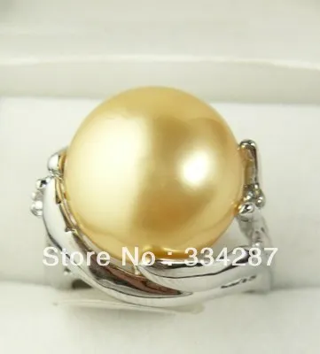 Очаровательный 14 мм белый серый черный красный желтый перламутровый 18KGP кольцо (#6