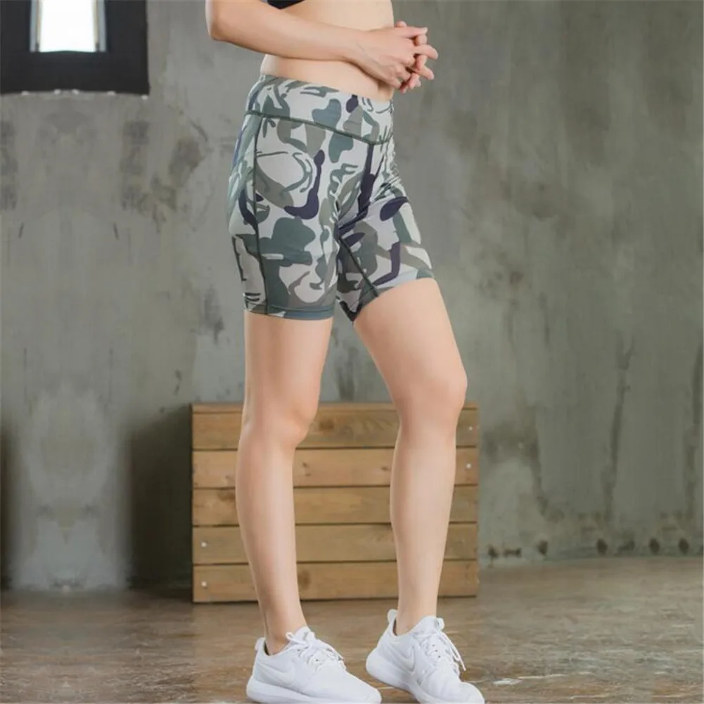 Спортивные женские тренировочные брюки #2045 эластичные облегающие камуфляжные